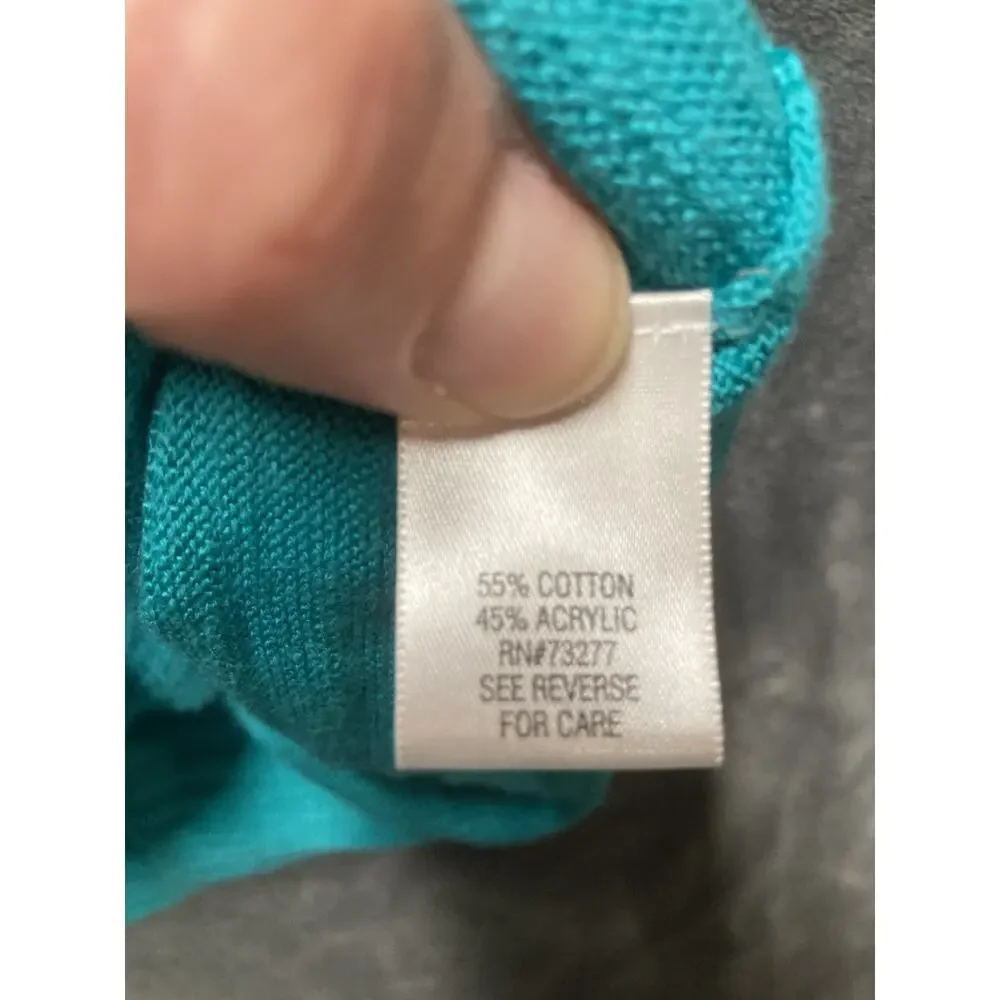 Croft & Barrow Lot of 2 Button Cardigans 3/4 Slv Pink/Teal Petite PS Soft Girl